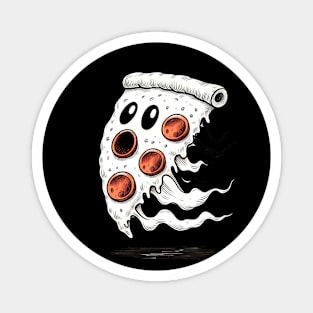 Funny Pizza Ghost Halloween Magnet